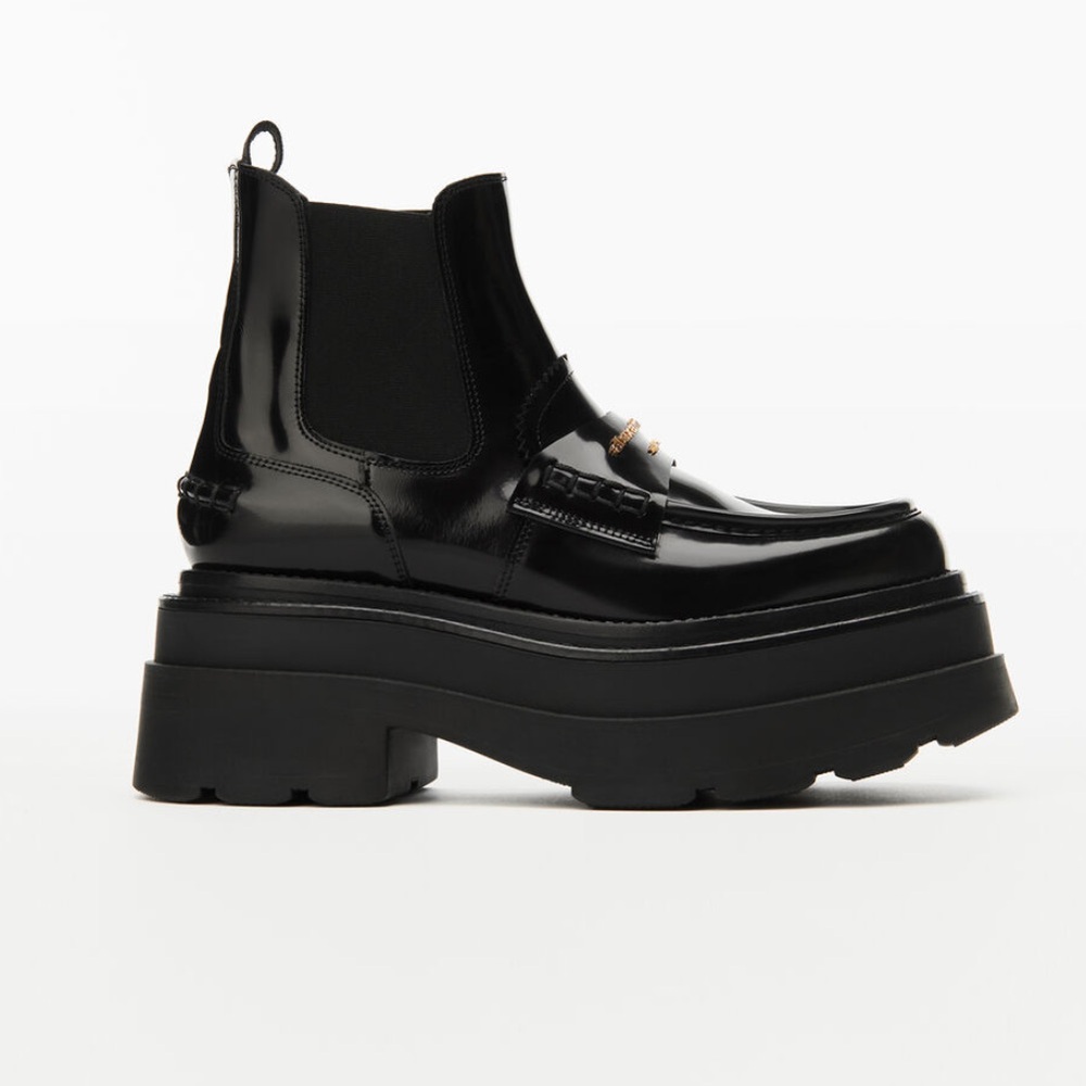 Alexander Wang carter platform loafer boot in leather